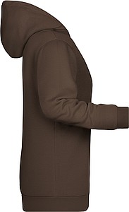 Dámská mikina s kapucí James Nicholson sweat hoodie women, hnědá, vel. M