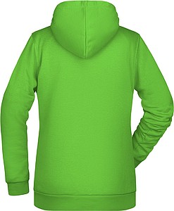 Dámská mikina s kapucí James Nicholson sweat hoodie women, jasně zelená, vel. XS