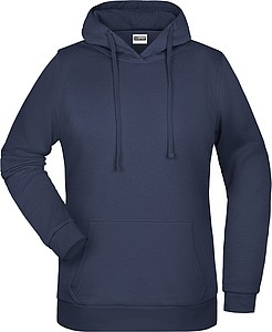 Dámská mikina s kapucí James Nicholson sweat hoodie women, námořní modrá, vel. M