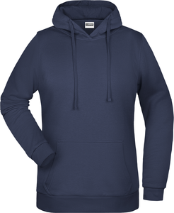 Dámská mikina s kapucí James Nicholson sweat hoodie women, námořní modrá, vel. XL - mikina s vlastním potiskem