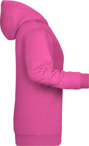 Dámská mikina s kapucí James Nicholson sweat hoodie women, růžová, vel. S