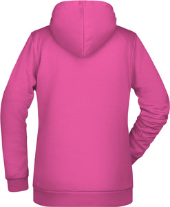 Dámská mikina s kapucí James Nicholson sweat hoodie women, růžová, vel. S