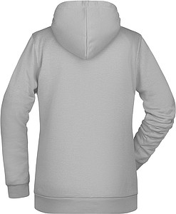 Dámská mikina s kapucí James Nicholson sweat hoodie women, sv. šedý melír, vel. M