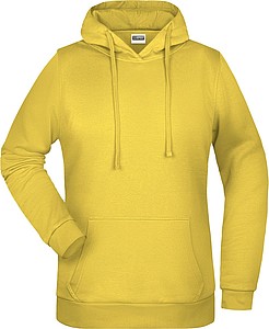 Dámská mikina s kapucí James Nicholson sweat hoodie women, sv. žlutá, vel. L