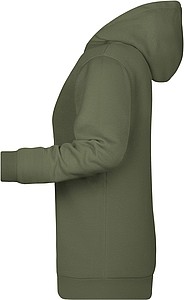 Dámská mikina s kapucí James Nicholson sweat hoodie women, tmavá zelená vojenská, vel. 3XL