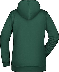 Dámská mikina s kapucí James Nicholson sweat hoodie women, tmavě zelená, vel. L