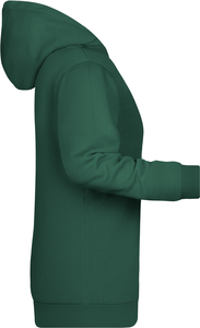 Dámská mikina s kapucí James Nicholson sweat hoodie women, tmavě zelená, vel. XL