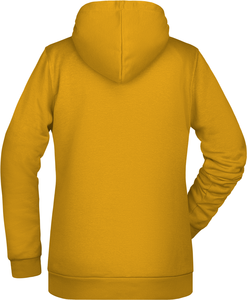 Dámská mikina s kapucí James Nicholson sweat hoodie women, tmavě žlutá, vel. L