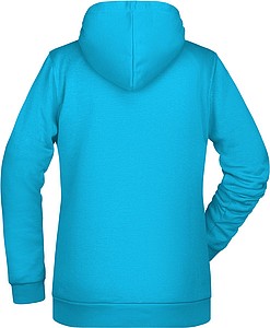 Dámská mikina s kapucí James Nicholson sweat hoodie women, tyrkysová, vel. XL