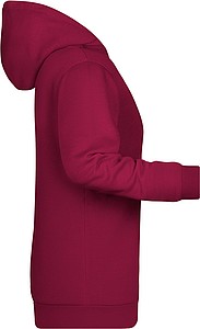 Dámská mikina s kapucí James Nicholson sweat hoodie women, vínová, vel. XXL