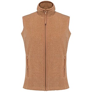 Dámská mikrofleecová vesta Kariban fleece vest women, hnědý melír, vel. XS - vesta s potiskem