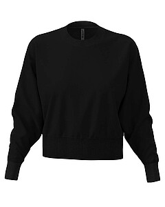 Dámská oversize croptop mikina NEXT LEVEL, černá, velikost XS - reklamní textil