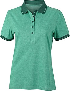 Dámská polokošile James Nicholson polo megange women, zelená/tmavě zelená, vel. M