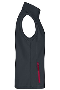 Dámská vesta James & Nicholson Promo softshell, tmavě šedá/červená, velikost S