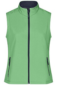 Dámská vesta James & Nicholson Promo softshell, zelená/námořní modrá, velikost M