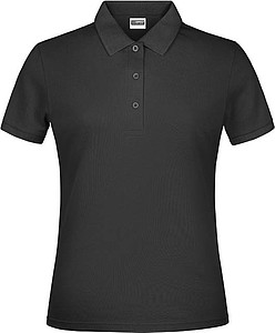 Dámské piqué polo James & Nicholson, černá, S - reklamní polokošile