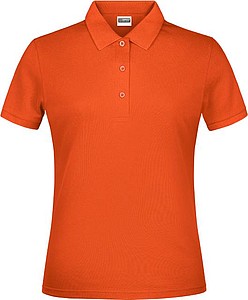 Dámské piqué polo James & Nicholson, oranžová, XL - reklamní polokošile