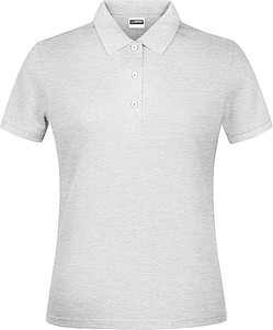 Dámské piqué polo James & Nicholson, světle šedý melír, XS