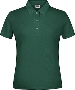 Dámské piqué polo James & Nicholson, tmavě zelená, XL