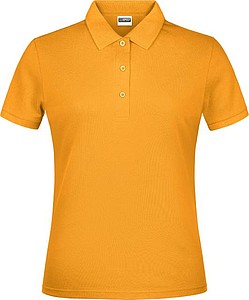 Dámské piqué polo James & Nicholson, tmavě žlutá, L