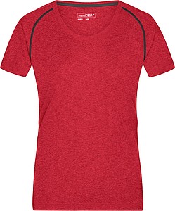 Dámské sportovní tričko James Nicholson sports T-shirt women, červený melír/černá, vel. S