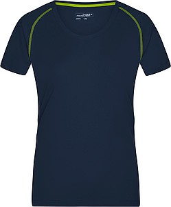 Dámské sportovní tričko James Nicholson sports T-shirt women, námořní modrá/jasně žlutá, vel. L