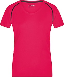 Dámské sportovní tričko James Nicholson sports T-shirt women, růžová/černá, vel. XXL
