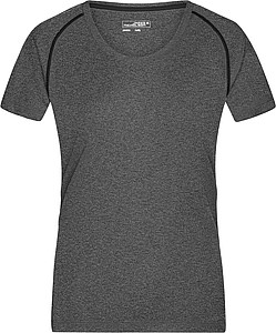 Dámské sportovní tričko James Nicholson sports T-shirt women, šedý melír/černá, vel. L