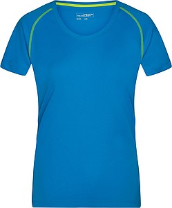 Dámské sportovní tričko James Nicholson sports T-shirt women, sv. modrá/jasně žlutá, vel. S - dámská trička s vlastním potiskem