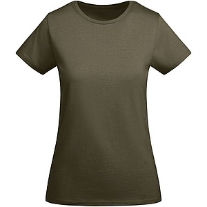 Dámské tričko s krátkým rukávem, ROLY BREDA, vojenská zelená tmavá, vel. L - dámská trička s vlastním potiskem