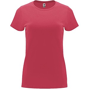 Dámské tričko s krátkým rukávem, ROLY CAPRI, světle červená, vel. S - dámská trička s vlastním potiskem
