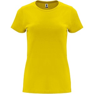 Dámské tričko s krátkým rukávem, ROLY CAPRI, žlutá, vel. S - dámská trička s vlastním potiskem