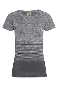 Dámské tričko STEDMAN ACTIVE SEAMLESS RAGLAN FLOW, černá/světle šedá, XL