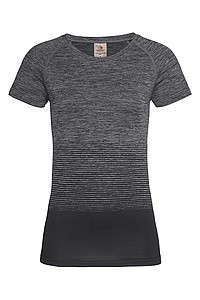 Dámské tričko STEDMAN ACTIVE SEAMLESS RAGLAN FLOW, černá/tmavě šedá, M