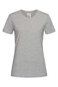 Dámské tričko STEDMAN CLASSIC-T ORGANIC WOMEN z bio bavlny, šedý melír, M - dámská trička s vlastním potiskem