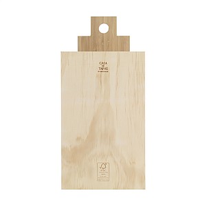Dárková dřevěná krabice na víno s velkým prkénkem na tapas