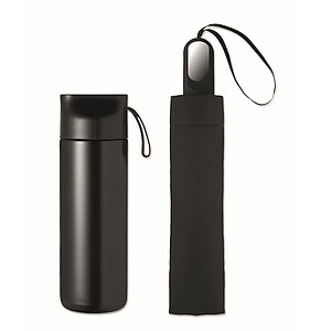 Dárková sada lahve a deštníku, černá