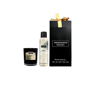 Dárková sada svíčky a sprchové pěny 200 ml TREATMENTS® Giftbox Shower Foam & Candle (DeLuxe) - Samoa - reklamní předměty