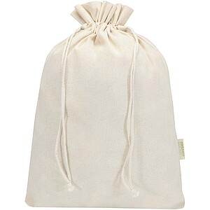 Dárkováý stahovací pytlík z organického materiálu 42 x 30 cm, béžová