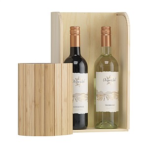 Dárkový dřevěný box na víno s rolovacím víkem