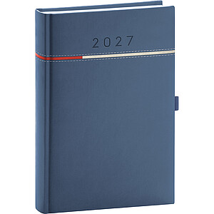 Denní diář Tomy 2027, modro-červený, 15 x 21 cm - diář s vlastním potiskem