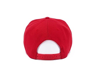 Dětská 6panelová kšiltovka s rovným kšiltem, červená