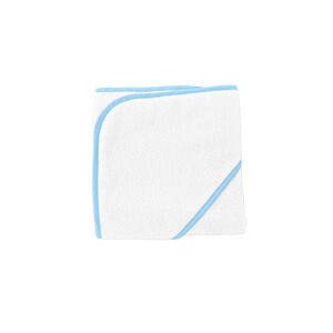 Dětská osuška s kapucí OLIMA BABY HOODED TOWEL, bílá/sv.modrá