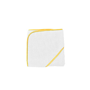 Dětská osuška s kapucí OLIMA BABY HOODED TOWEL, bílá/žlutá