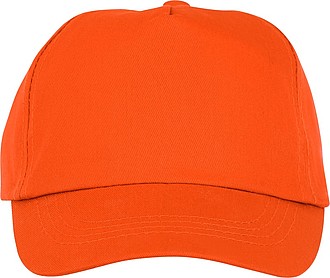 Dětská pětipanelová bavlněná kšiltovka Feniks, oranžová