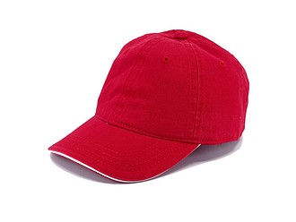 Dětská šestipanelová čepice, červená - reklamní kšiltovky