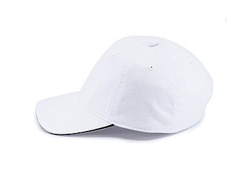 Dětská šestipanelová kšiltovka, bílá