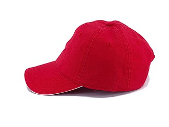 Dětská šestipanelová kšiltovka, červená