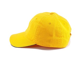 Dětská šestipanelová kšiltovka, žlutá