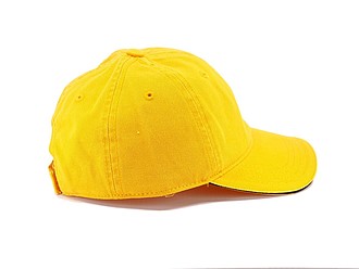 Dětská šestipanelová kšiltovka, žlutá
